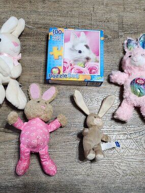Easter plush bunnies and NEW puzzle